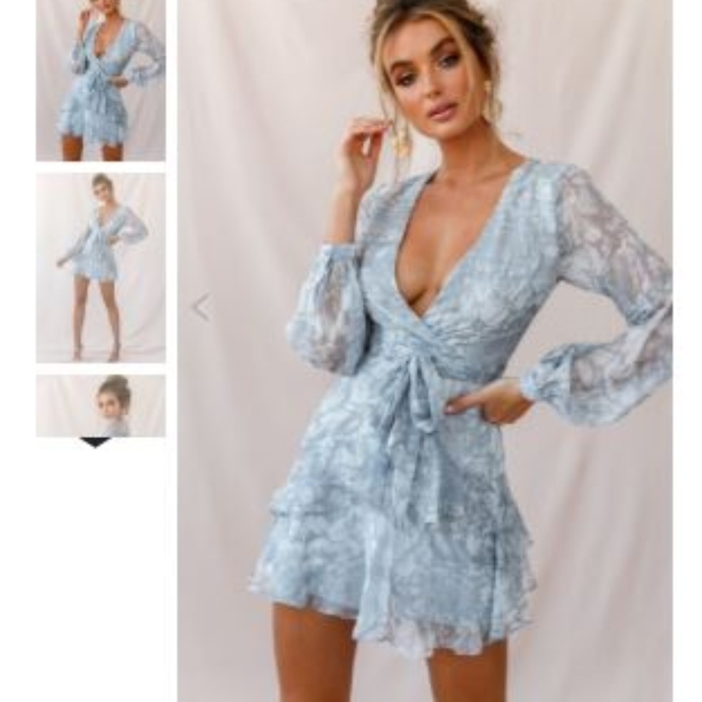 Kerry Layered Balloon Sleeve Dress Grey